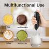 imageYSSOA Electric Milk Frother Handheld Battery Operated Automatic Milk Foam Whisk Drink Mixer for Coffee Frappe Latte Matcha Black1 Pack without Stand