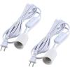 imageSimple Deluxe 20 Feet Extension Hanging Lantern Pendant Light Lamp Cord Cable E26 Socket no Bulb Included OnOff Switch 2 Pack WhiteWhite2 Pack