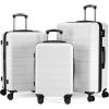 imageSimple Deluxe 20 Inch Hardside Carry On Luggage Suitcase with Double Spinner Wheels ampamp TSA Lock Hard Shell Expandable Rolling Lightweight WhiteWhite
