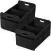 imageSimple Deluxe Car Trunk Organizer 2 Compartments Collapsible Trunk Storage Antislip Design Made of Waterproof 600D Oxford Polyester Suitable for Minivan SUV Truck Standard Size Black 2 Pack2 Pack