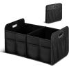 imageSimple Deluxe Car Trunk Organizer 2 Compartments Collapsible Trunk Storage Antislip Design Made of Waterproof 600D Oxford Polyester Suitable for SUV Minivan Standard Size Red 2 PackBlack New