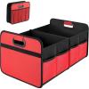 imageSimple Deluxe Car Trunk Organizer Antislip Design Made of Waterproof 600D Oxford Polyester 2 Compartments Collapsible Trunk Storage Suitable for SUV 14quot D x 22quot W x 12quot H RedRed New