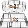 imageSimple Deluxe Dog Playpen Indoor Outdoor 32quot Height 8 Panels Fence with AntiRust Coating Metal Heavy Portable Foldable Dog Pen for SmallMedium Dogs RV Camping BlackBlack