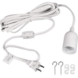 imageSimple Deluxe 1Pack 15 Feet Extension Hanging Lantern Pendant Light Lamp Cord Cable E26 Socket no Bulb Included OnOff Switch 6Pack Lamp Cord12 ftGear Switch1 Pack