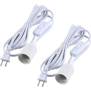 imageSimple Deluxe 20 Feet Extension Hanging Lantern Pendant Light Lamp Cord Cable E26 Socket no Bulb Included OnOff Switch 2 Pack WhiteWhite2 Pack