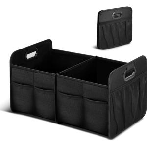 imageSimple Deluxe Car Trunk Organizer 2 Compartments Collapsible Trunk Storage Antislip Design Made of Waterproof 600D Oxford Polyester Suitable for SUV Minivan Standard Size Red 2 PackBlack New