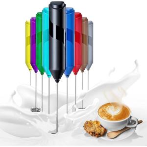 imageYSSOA Electric Milk Frother Handheld Battery Operated Automatic Milk Foam Whisk Drink Mixer for Coffee Frappe Latte Matcha Black1 Pack without Stand