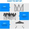 imageSimple Deluxe 10x10ft Pop Up Canopy Tent Beach Tent Outdoor Shade Instant Portable Easy Setup Sun Shelter with Case 4 Sand Bags for Picnics Parties Camping BlueNewGray