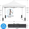 imageSimple Deluxe 10x10ft Pop Up Canopy Tent Beach Tent Outdoor Shade Instant Portable Easy Setup Sun Shelter with Case 4 Sand Bags for Picnics Parties Camping BlueNewWhite