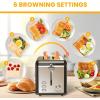 imageSimple Deluxe 15quot Wide Slot 2Slice Toaster 5 Browning Setting and 3 Function Retro StainlessSteel Style Removable Crumb Tray Kitchen Essentials for Bagel BlackRetro Black