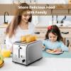 imageSimple Deluxe 15quot Wide Slot 2Slice Toaster 5 Browning Setting and 3 Function Retro StainlessSteel Style Removable Crumb Tray Kitchen Essentials for Bagel BlackSilver