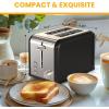 imageSimple Deluxe 15quot Wide Slot 2Slice Toaster 5 Browning Setting and 3 Function Retro StainlessSteel Style Removable Crumb Tray Kitchen Essentials for Bagel BlackRetro Black