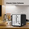imageSimple Deluxe 15quot Wide Slot 2Slice Toaster 5 Browning Setting and 3 Function Retro StainlessSteel Style Removable Crumb Tray Kitchen Essentials for Bagel BlackBlack