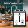 imageSimple Deluxe 15quot Wide Slot 2Slice Toaster 5 Browning Setting and 3 Function Retro StainlessSteel Style Removable Crumb Tray Kitchen Essentials for Bagel BlackBlack