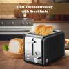 imageSimple Deluxe 15quot Wide Slot 2Slice Toaster 5 Browning Setting and 3 Function Retro StainlessSteel Style Removable Crumb Tray Kitchen Essentials for Bagel BlackBlack