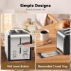 imageSimple Deluxe 15quot Wide Slot 2Slice Toaster 5 Browning Setting and 3 Function Retro StainlessSteel Style Removable Crumb Tray Kitchen Essentials for Bagel BlackBlack