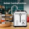 imageSimple Deluxe 15quot Wide Slot 2Slice Toaster 5 Browning Setting and 3 Function Retro StainlessSteel Style Removable Crumb Tray Kitchen Essentials for Bagel BlackSilver