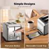 imageSimple Deluxe 15quot Wide Slot 2Slice Toaster 5 Browning Setting and 3 Function Retro StainlessSteel Style Removable Crumb Tray Kitchen Essentials for Bagel BlackRetro Silver