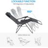imageSimple Deluxe 2 Set Zero Gravity Chairs Patio Portable Reclining Folding Lounge Chair Beach Camping Chairs with Pillow and Cup Holder Trays for Garden Poolside Blue2 Set Black