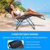 imageSimple Deluxe 2 Set Zero Gravity Chairs Patio Portable Reclining Folding Lounge Chair Beach Camping Chairs with Pillow and Cup Holder Trays for Garden Poolside Blue2 Set Black