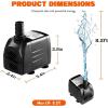 imageSimple Deluxe 400GPH Durable Submersible Water Pump with Adjustable Intake 30W Fountain Pump for Fish Tank Ponds Fountains Hydroponics Aquariums