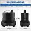 imageSimple Deluxe 550GPH Submersible Pump 2082LH 45W with 92ft High Lift Fountain Pump with 3 Nozzles for Fish Tank Pond Aquarium Hydroponics Black1056GPHNew