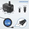 imageSimple Deluxe 550GPH Submersible Pump 2082LH 45W with 92ft High Lift Fountain Pump with 3 Nozzles for Fish Tank Pond Aquarium Hydroponics Black210 GPH