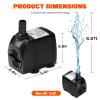 imageSimple Deluxe 550GPH Submersible Pump 2082LH 45W with 92ft High Lift Fountain Pump with 3 Nozzles for Fish Tank Pond Aquarium Hydroponics Black290G