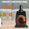 imageSimple Deluxe 550GPH Submersible Pump 2082LH 45W with 92ft High Lift Fountain Pump with 3 Nozzles for Fish Tank Pond Aquarium Hydroponics Black550G