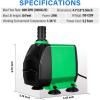 imageSimple Deluxe 550GPH Submersible Pump 2082LH 45W with 92ft High Lift Fountain Pump with 3 Nozzles for Fish Tank Pond Aquarium Hydroponics Black800 GPH