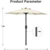 imageSimple Deluxe 75ft Patio Umbrella Outdoor Table Market Yard Umbrella with Round Umbrella Base Stand for Garden Deck Backyard Pool TanBeige