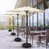 imageSimple Deluxe 75ft Patio Umbrella Outdoor Table Market Yard Umbrella with Round Umbrella Base Stand for Garden Deck Backyard Pool TanBeige2P