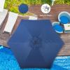 imageSimple Deluxe 75ft Patio Umbrella Outdoor Table Market Yard Umbrella with Round Umbrella Base Stand for Garden Deck Backyard Pool TanBlue