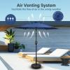 imageSimple Deluxe 75ft Patio Umbrella Outdoor Table Market Yard Umbrella with Round Umbrella Base Stand for Garden Deck Backyard Pool TanBlue2P