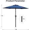 imageSimple Deluxe 75ft Patio Umbrella Outdoor Table Market Yard Umbrella with Round Umbrella Base Stand for Garden Deck Backyard Pool TanBlue2P