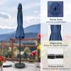 imageSimple Deluxe 75ft Patio Umbrella Outdoor Table Market Yard Umbrella with Round Umbrella Base Stand for Garden Deck Backyard Pool TanBlue2P