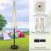 imageSimple Deluxe 75ft Patio Umbrella Outdoor Table Market Yard Umbrella with Round Umbrella Base Stand for Garden Deck Backyard Pool TanComboBeige