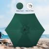 imageSimple Deluxe 75ft Patio Umbrella Outdoor Table Market Yard Umbrella with Round Umbrella Base Stand for Garden Deck Backyard Pool TanComboGreen