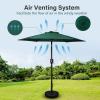 imageSimple Deluxe 75ft Patio Umbrella Outdoor Table Market Yard Umbrella with Round Umbrella Base Stand for Garden Deck Backyard Pool TanComboGreen