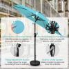imageSimple Deluxe 75ft Patio Umbrella Outdoor Table Market Yard Umbrella with Round Umbrella Base Stand for Garden Deck Backyard Pool TanComboTurquoise