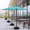 imageSimple Deluxe 75ft Patio Umbrella Outdoor Table Market Yard Umbrella with Round Umbrella Base Stand for Garden Deck Backyard Pool TanComboTurquoise