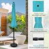 imageSimple Deluxe 75ft Patio Umbrella Outdoor Table Market Yard Umbrella with Round Umbrella Base Stand for Garden Deck Backyard Pool TanComboTurquoise