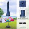 imageSimple Deluxe 75ft Patio Umbrella Outdoor Table Market Yard Umbrella with Round Umbrella Base Stand for Garden Deck Backyard Pool TanComboblue