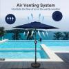 imageSimple Deluxe 75ft Patio Umbrella Outdoor Table Market Yard Umbrella with Round Umbrella Base Stand for Garden Deck Backyard Pool TanCombodark Blue