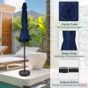 imageSimple Deluxe 75ft Patio Umbrella Outdoor Table Market Yard Umbrella with Round Umbrella Base Stand for Garden Deck Backyard Pool TanCombodark Blue