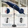 imageSimple Deluxe 75ft Patio Umbrella Outdoor Table Market Yard Umbrella with Round Umbrella Base Stand for Garden Deck Backyard Pool TanCombodark Blue