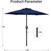 imageSimple Deluxe 75ft Patio Umbrella Outdoor Table Market Yard Umbrella with Round Umbrella Base Stand for Garden Deck Backyard Pool TanDark Blue