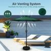 imageSimple Deluxe 75ft Patio Umbrella Outdoor Table Market Yard Umbrella with Round Umbrella Base Stand for Garden Deck Backyard Pool TanGreen2P
