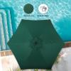 imageSimple Deluxe 75ft Patio Umbrella Outdoor Table Market Yard Umbrella with Round Umbrella Base Stand for Garden Deck Backyard Pool TanGreen2P