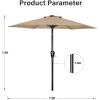 imageSimple Deluxe 75ft Patio Umbrella Outdoor Table Market Yard Umbrella with Round Umbrella Base Stand for Garden Deck Backyard Pool TanTan2P